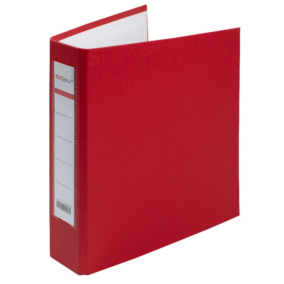 Caiet mecanic carton plastifiat A5 2 inele EVOffice - rosu - 1