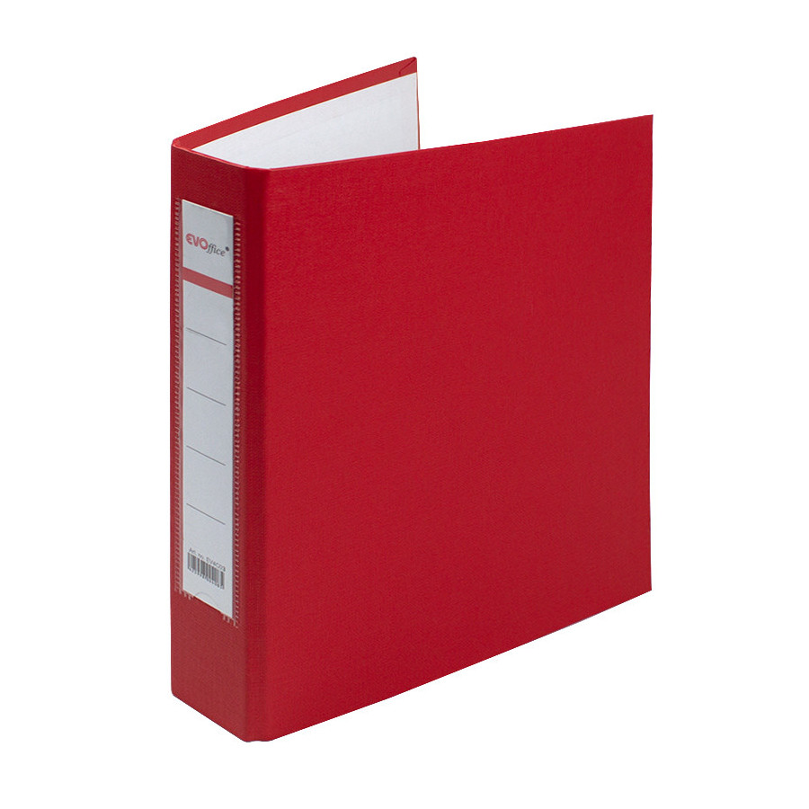 Caiet mecanic carton plastifiat A5 2 inele EVOffice - rosu - 1