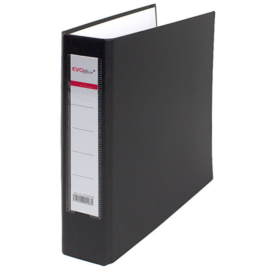 Caiet mecanic carton plastifiat A5 2 inele EVOffice - negru - 1