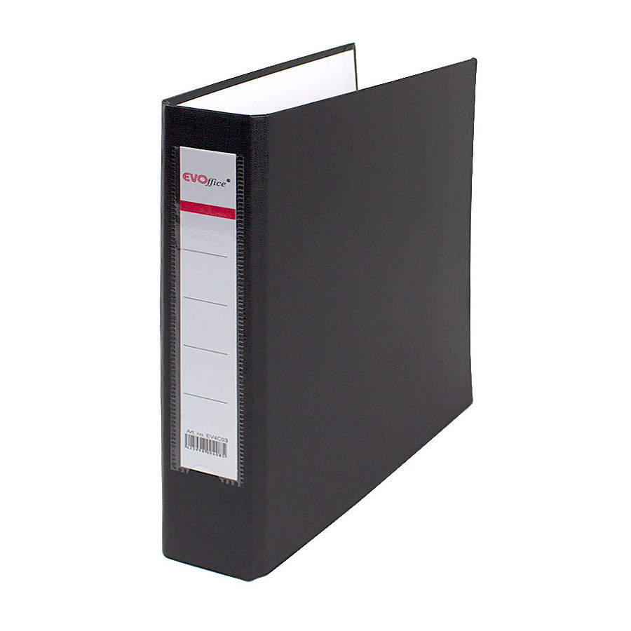 Caiet mecanic carton plastifiat A5 2 inele EVOffice - negru - 1