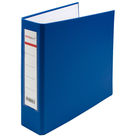Caiet mecanic carton plastifiat A5 2 inele EVOffice - albastru - 1