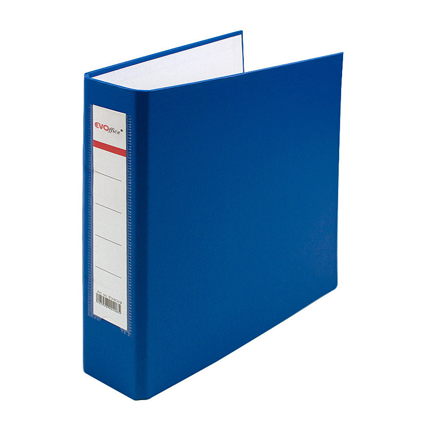 Caiet mecanic carton plastifiat A5 2 inele EVOffice - albastru - 1