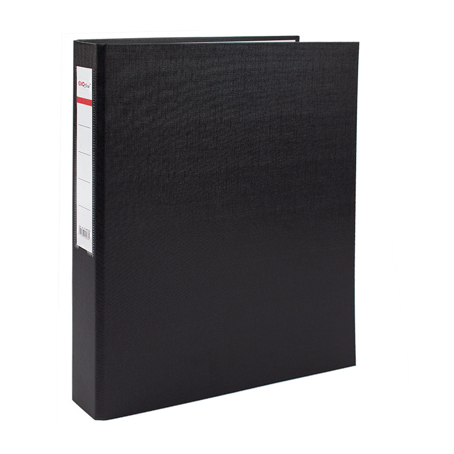 Caiet mecanic carton plastifiat A4, 4 inele EVOffice - negru - 1